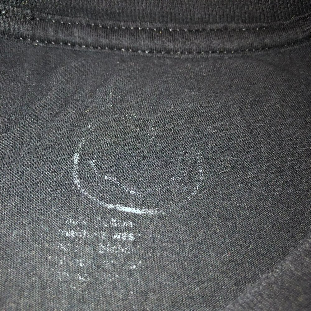 Nirvana Black T-Shirt Sz S Short Sleeve Grunge Rock Happy Face Large Logo Cotton - Picture 3 of 3